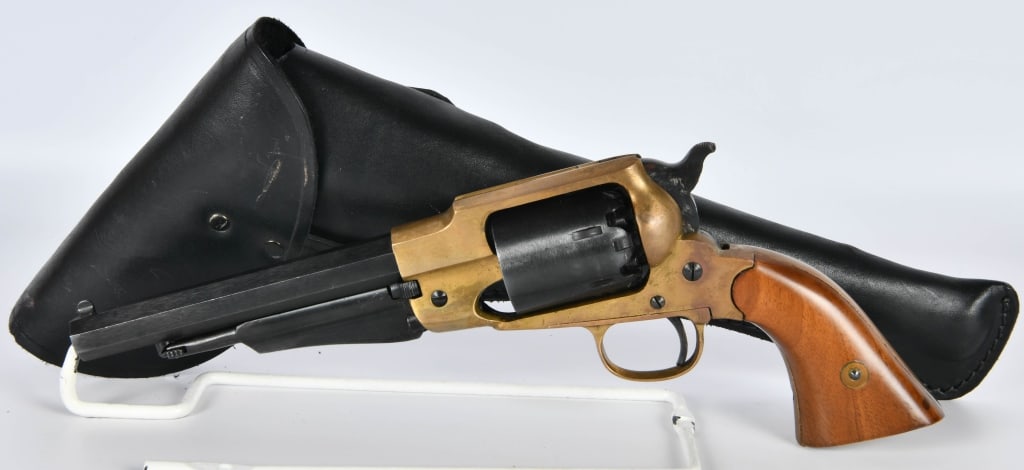 FIE Italian Remington 1858 Copy .36 Caliber: Up Next We Have an FIE Italian Remington 1858 Copy Black Powder Revolver Chambered in .36 Caliber, and Comes With a Leather Holster, No Background Check Required.