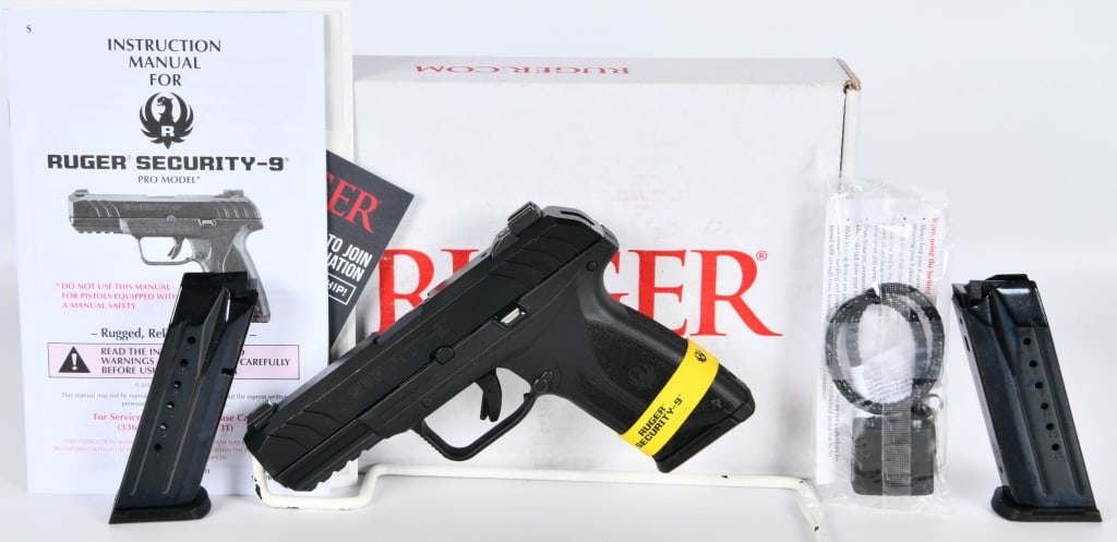 NEW Ruger Security-9 Compact 9mm Semi Auto Pistol: Up Next We Have appears to be a Brand New Ruger Security-9 Compact Semi Auto Pistol Chambered in 9mm, 3.42" Barrel, Three 10 Round Magazines, Polymer Frame, Black, and Comes in The Factory Box With pa