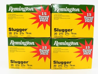 60 Rounds of Remington 20 Ga Slugger Shotshells