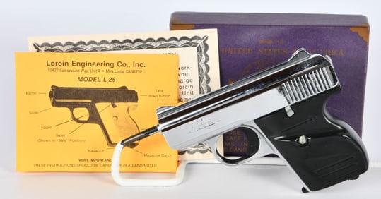 Lorcin L25 Chrome Semi Auto Pistol .25 ACP