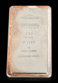 10 oz Academy Silver Bar small Font Stacker