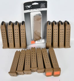 (16) Glock G19X -9x19 17 round coyote Magazines