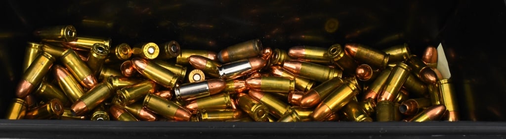500 Rounds Of Mixed 9mm Luger Ammunition: Various Head Stamped 9mm Luger Ammunition Comes With Plastic Ammo Can