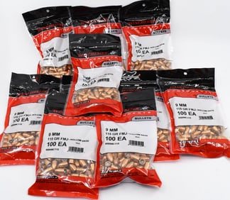 1000 Ct New Winchester 9mm Luger Bullet Tips