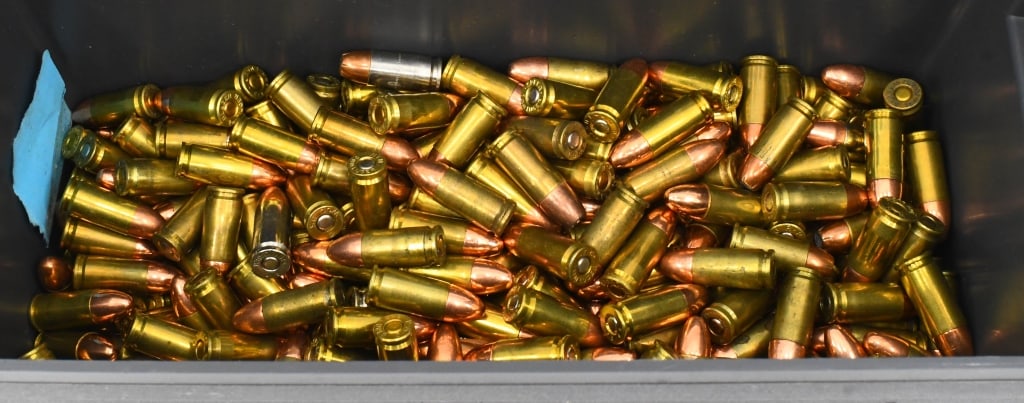 500 Rounds Of Mixed 9mm Luger Ammunition: Various Head Stamped Mixed Ammunition Comes With Plastic Ammo Can