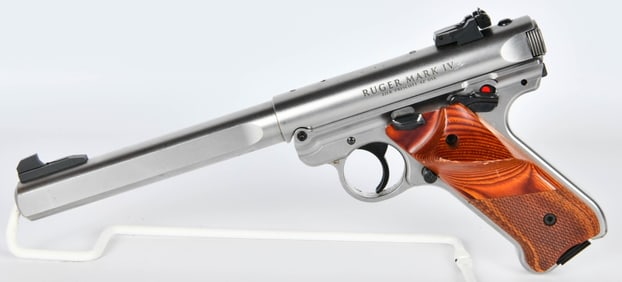 Stainless Ruger MK IV Competition Slabside Pistol