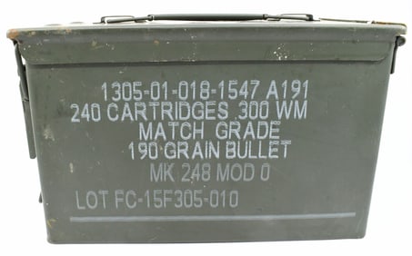 240 Rd Sealed Ammo Can Of .300 WM Match