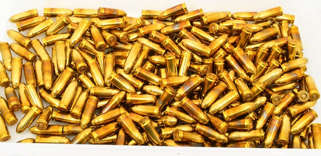 250 Rounds Of Fiocchi 9mm Luger Ammunition: 115 Grain Full Metal Jacket Brass Cased Ammunition