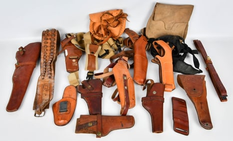 Lot of various Leather Holsters, shoulder holster