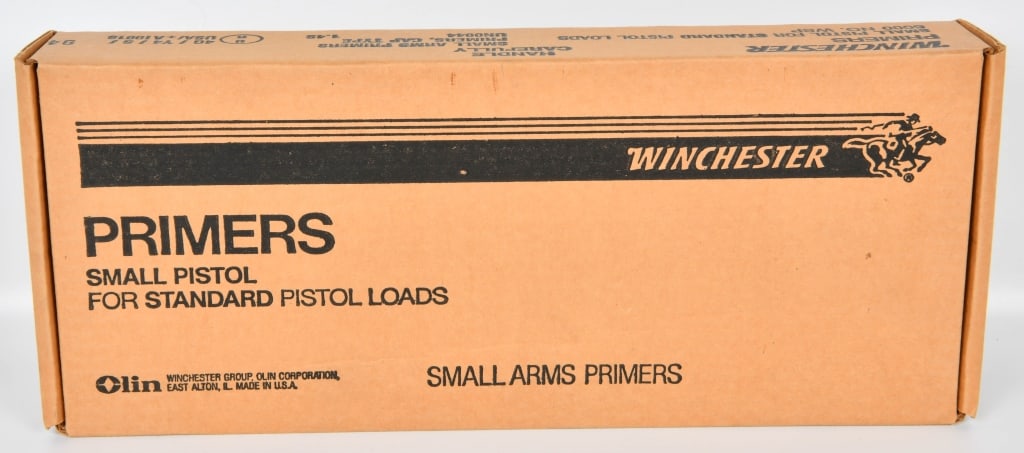 5000 Count Case of Winchester Small Pistol Primers: Here is a 5000 Count Case of Winchester Small Pistol Primers for Standard Pistol Loads