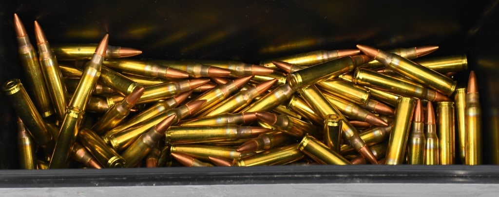 242 Rounds of Mixed .223/5.56mm Ammunition: Various Head Stamped Brass Cased Ammunition Comes With Plastic Ammo Can