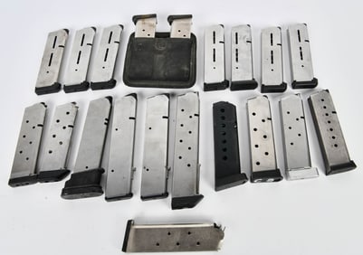 20 Various Marked .45 Caliber Metal Magazines