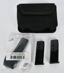 3 Kel Tec 9 Round Metal Magazines & Pouch