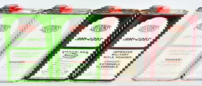 E.I Du Pont 2 cans of Smokeless Powder one can is