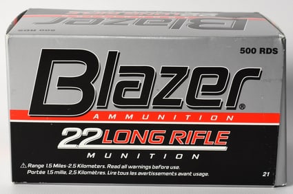 500 rds Blazer .22 LR ammunition