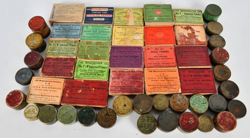 22 misc vtg or Antique Primers various sizes & can