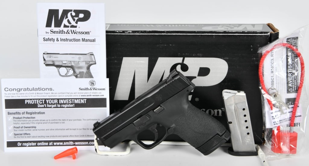 NEW Smith & Wesson M&P Shield M2.0 Pistol 9MM: Up Next We Have a Brand New Smith & Wesson M&P Shield M2.0 Semi Auto Pistol Chambered in 9MM, It Comes in The Factory Box WIth Paperwork, and Two 8 Round Magazines.