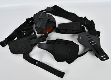 Lot of Various Style Nylon Holsters, Black Nylon