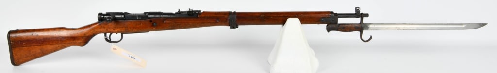 Arisaka Type 99 Nagoya Arsenal Marked 7.7 Jap: Up Next We Have a Arisaka Type 99 Bolt Rifle With Nagoya Arsenal Marking, Xd Mum, Chambered in 7.7 Jap. AA Sight with no wings, Comes With Bayonet, Appears in Fair Wartime Condition.