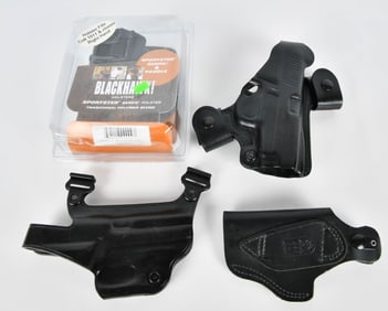 Four Various Holsters  Desantis, blackhawk, Galco