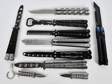 Lot of various Folding pocket knives as listed