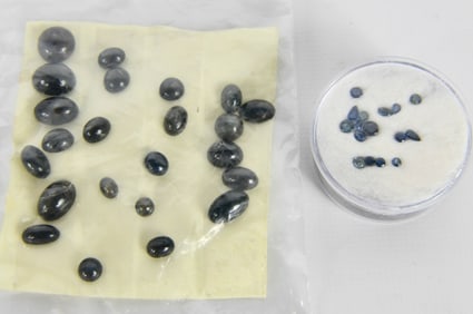 Blue Sapphire Gemstones W/ Cabochon Stones