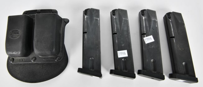 Lot of 4 Factory Beretta 92 .40 S&W Mags & Holster