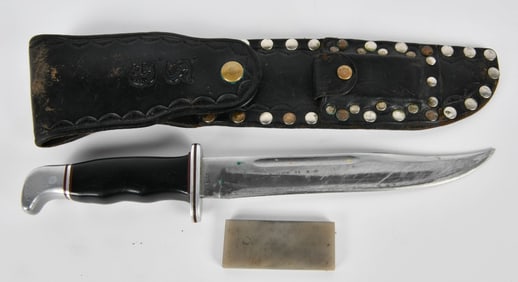 Antique Early Made Buck Knife W/ Sheath