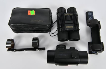 Simmons Binoculars, Red Dot , & 2 Scope Mounts
