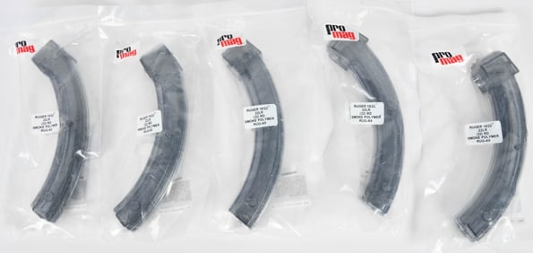 (5) Pro Mag 10/22 .22 LR 32 rd Smoke Polymer Mags