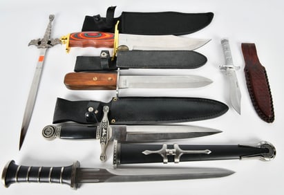 Lot of 6 Large Fixed Blade Fantasy Knives