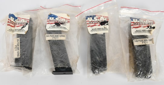 (4) SIG P226 9mm 15 rd Mags NOS American Made
