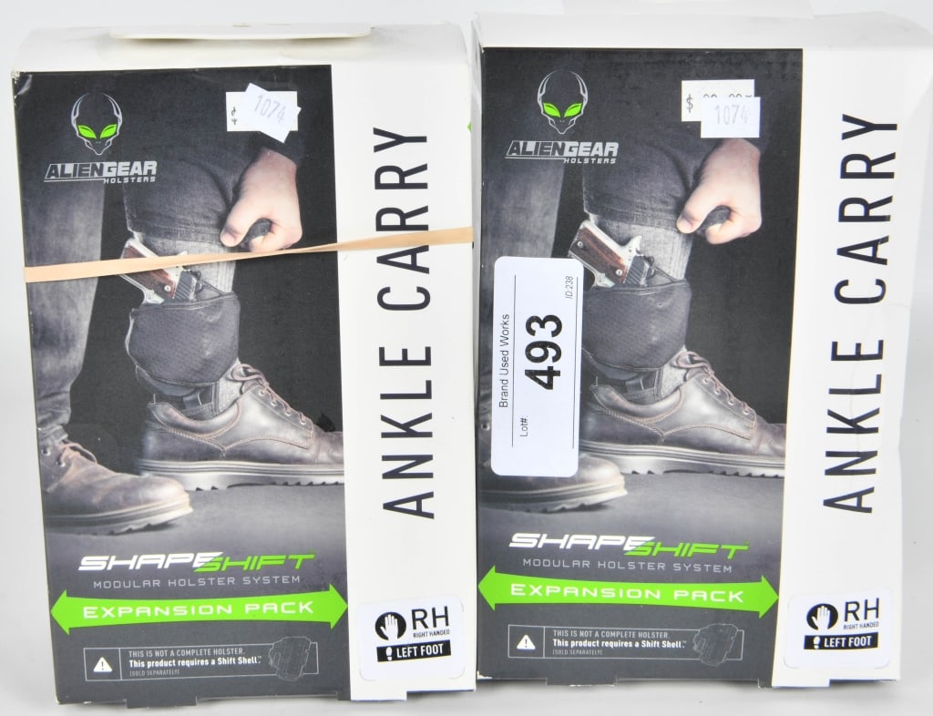 Aliengear Shape Shift Ankle Carry Expansion pack: Alien Gear ShapeShift Ankle Carry Expansion Pack For ShiftShell Holsters Neoprene and Polymer Black lot contains 2 new in the package Alien Gear ShapeShift Ankle Carry Expansion Pack Specifications an