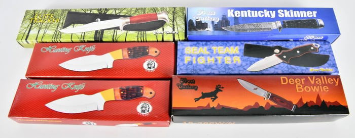 6 Large Size New in the Box Fixed Blade Knives