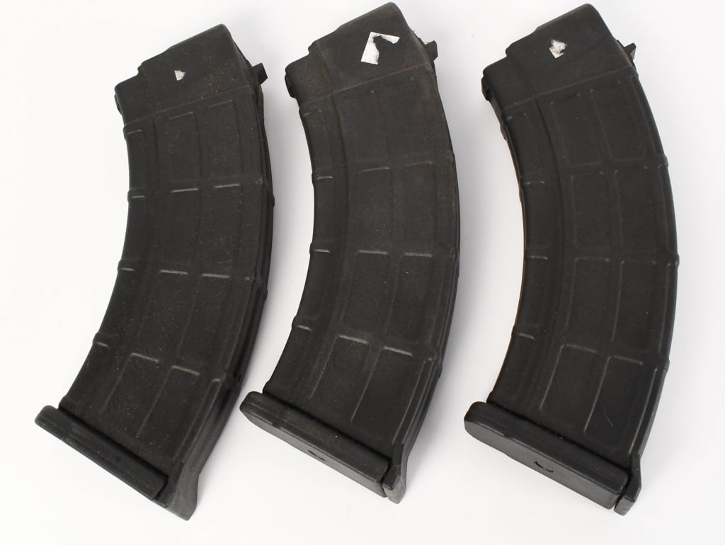 (3) AK 47 7.62x39 30rd Polymer Magazines: AK 47 7.62x39 30rd Polymer Black follower, heavy duty and rugged magazines he AK47, or Avtomat Kalashnikova, designed by Mikhail Kalashnikov in the late 1940s, has become one of the most recognizable 