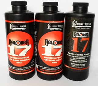 (3) lb bottles Alliant Powder Reloder 17 Rifle Pow