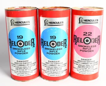 (3) Hercules Smokeless Rifle Powder #19 & #17