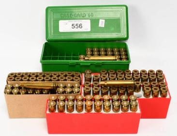 129 Count Of Empty .338 Win Brass Casings