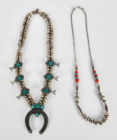 2 Vintage Navajo Design Turquoise Necklaces
