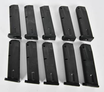 Lot of 10 New Factory Beretta M9 & 92FS Magazines: Here We Have a Lot of 10 New Factory Beretta M9 and 92FS Magazines. 15 Round Capacity.