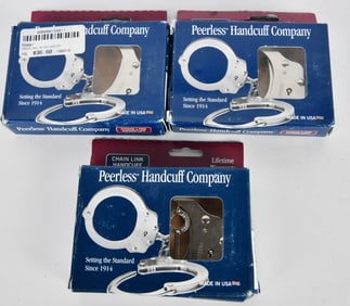 3 New Sets of Peerless Model 700 Handcuffs