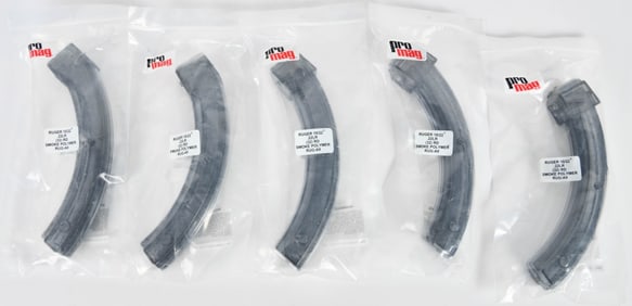(5) Pro Mag Ruger 10/22 .22 LR 32 rd Banana Mags