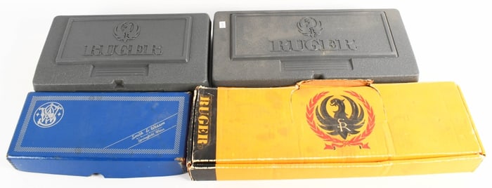 (2) Ruger Hard cases, one ruger box one S&W box