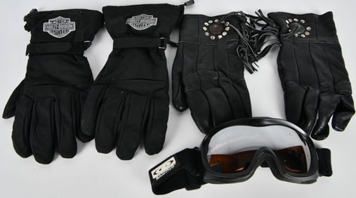 2 Sets Of Motorcycle Gloves W/ Goggles