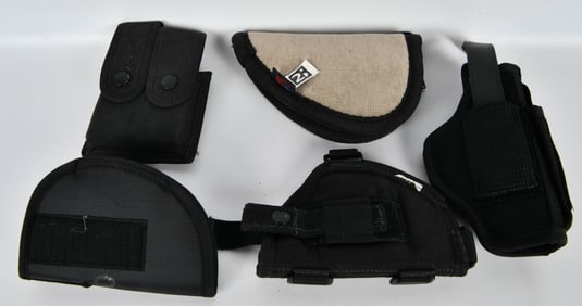 3 Nylon Holsters , 1 Pistol Case & 1 Mag Pouch