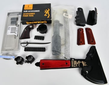 Various Gun Accessories & Skull Axe