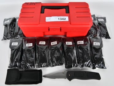 Tool Box with 12 New Folding Pocket knives