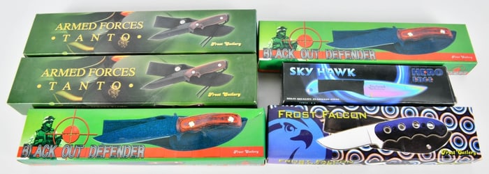 6 New in the Box Fixed Blade Knives