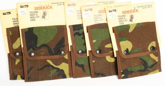 (5) NOS SIdekick Folding Knife & lite Case