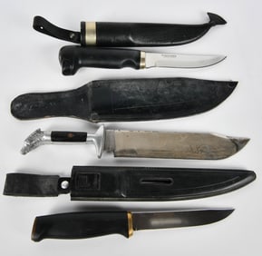 2 Fiskars Fixed Blade & 1 Decorative Fixed Blade